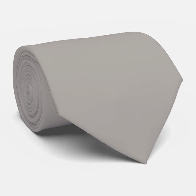 Dusty Gray Taupe Solid Color Tie (Rolled)
