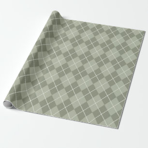 Dusty Green Argyle Wrapping Paper