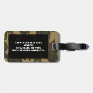 Dusty Green Camo Luggage Tag