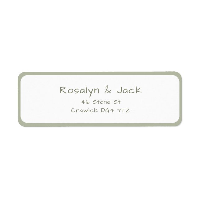Dusty Green Casual Handwriting Address Labels (Front)