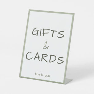 Dusty Green Casual Handwriting Gifts & Cards Pedestal Sign