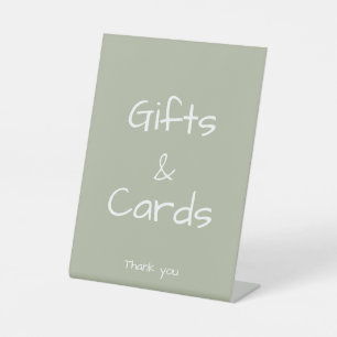 Dusty Green Casual Handwriting Gifts & Cards Pedestal Sign