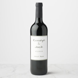 Dusty Green Casual Handwriting Minimal Wine Label