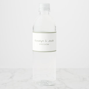 Dusty Green Casual Handwriting Water Bottle Labels