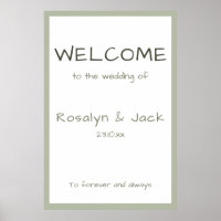 Dusty Green Casual Handwriting Welcome Wedding 