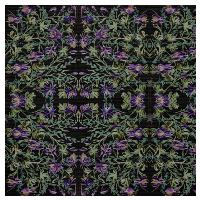 Dusty Green Columbine Fabric (Swatch)