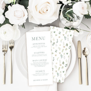 Dusty Green Eucalyptus Greenery Wedding Menu