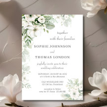 Dusty green floral rose watercolor wedding