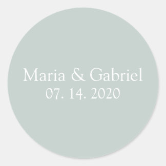 Dusty green grey Personalised Classic Round Sticker