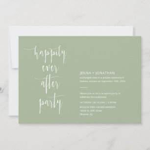 Dusty Green Happily Ever After QR Code Photo Invitation