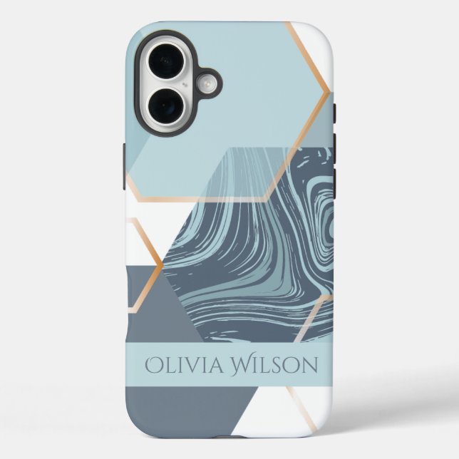 dusty green marble customizable personalized name Case-Mate iPhone case (Back)