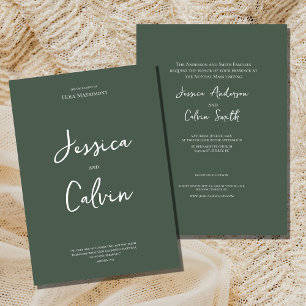 Dusty Green Minimal Religious Wedding Invitation 