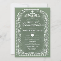 Dusty Green Papel Picado First Holy Communion