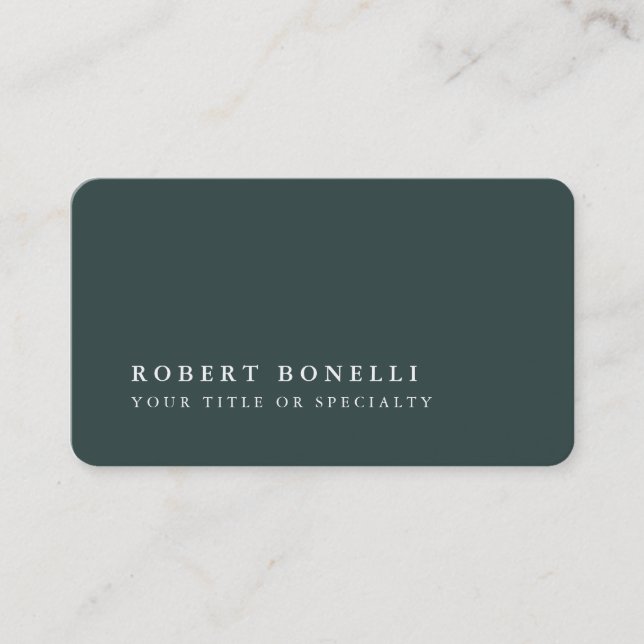 Dusty Green & Platinum Grey Stylish Minimalist Business Card (Front)