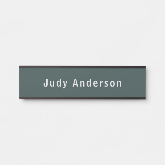 Dusty Green Professional Plain Modern Elegant Door Sign (Front)