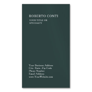 Dusty Green Unique Plain Minimalist Modern Magnetic Business Card
