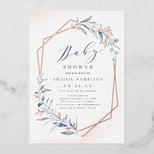 Dusty Greenery Rose Gold Rustic Baby Shower