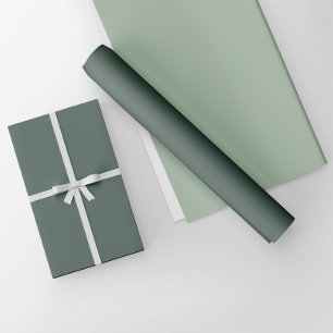 Dusty Grey Sage Green Solid Colour Wrapping Paper