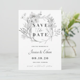 Dusty Grey Save the Date Card