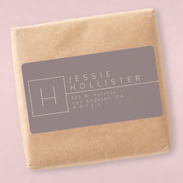 Dusty Grey/Silver Rust Monogrammed Return Address (Creator Uploaded)