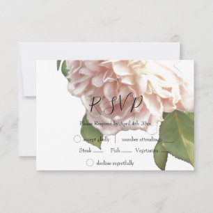 Dusty Ivory Rose RSVP Card