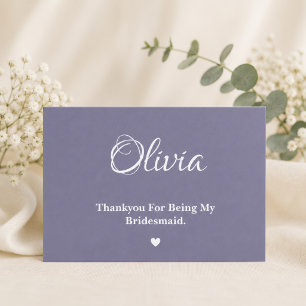 Dusty Lavender Bridesmaid Thankyou Card