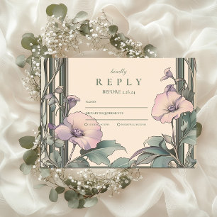 Dusty Lavender Frame wedding RSVP Card