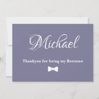 Dusty Lavender Groomsman Thankyou Card