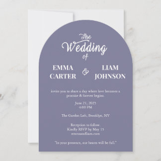 Dusty Lavender Minimal Wedding Invitation