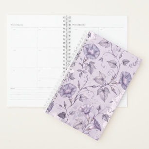 Dusty Lavender Morning Glories Elegant Floral Planner