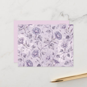 Dusty Lavender Morning Glories Elegant Floral Postcard