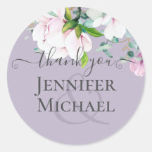 Dusty Lavender Pink Magnolias Eucalyptus ThankYou 