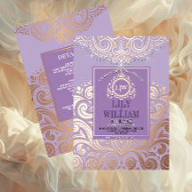 Dusty Lavender PinkGold Classic Monogram Wedding