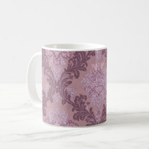 Dusty Lavender Rose Mauve Lilac Elegant Damask Coffee Mug