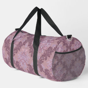 Dusty Lavender Rose Mauve Lilac Elegant Damask  Duffle Bag