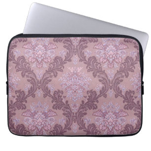 Dusty Lavender Rose Mauve Lilac Elegant Damask Laptop Sleeve