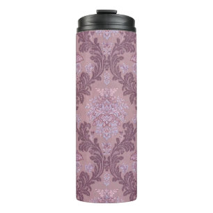 Dusty Lavender Rose Mauve Lilac Elegant Damask Thermal Tumbler