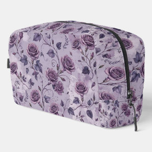 Dusty Lavender Rose Moody Dreamy Hues Floral  Dopp Kit