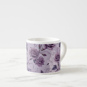 Dusty Lavender Rose Moody Dreamy Hues Floral Espresso Cup
