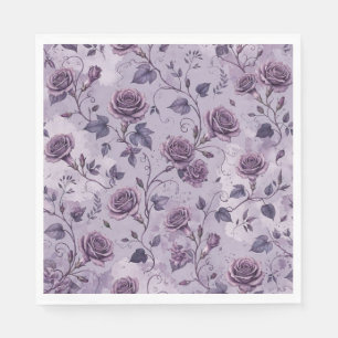 Dusty Lavender Rose Moody Dreamy Hues Floral Napkin