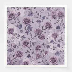Dusty Lavender Rose Moody Dreamy Hues Floral Napkin