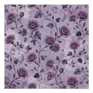Dusty Lavender Rose Moody Dreamy Hues Floral Poster