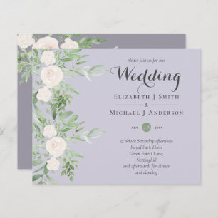 Dusty LAVENDER Sage Floral BUDGET WEDDING Invites