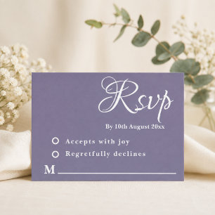 Dusty Lavender Wedding RSVP Card