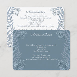 Dusty Light Blue Wedding Vintage Botanical Enclosu Enclosure Card