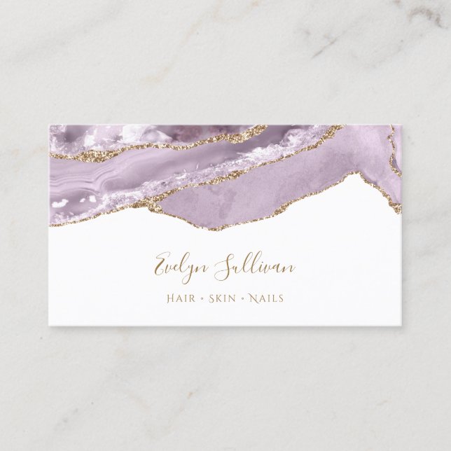 Dusty lilac agate business card (Front)