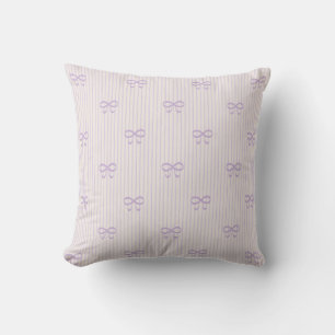 Dusty Lilac Balletcore Ribbon Bows Cushion
