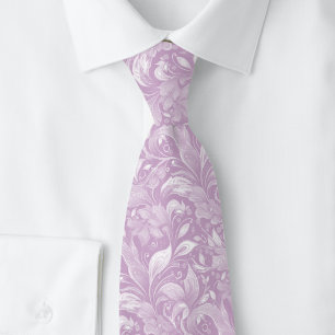 Dusty Lilac Botanical Batik Tie
