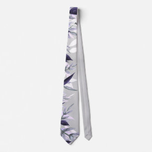 Dusty lilac Botanical Floral Wedding Neck tie
