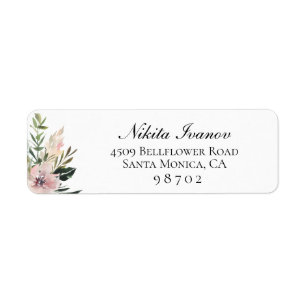 Dusty Mauve Botanical Return Address